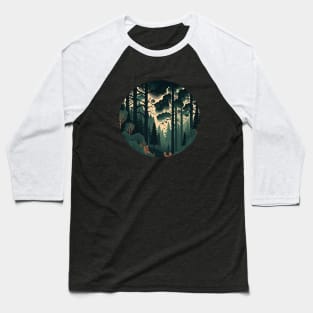 Forest Minimal Design, Adventure and Hiking Baseball T-Shirt